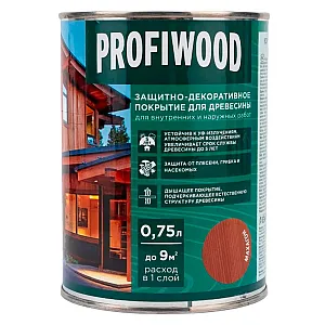 Защитно-декоративное покрытие для древесины Profiwood махагон 0.75 л