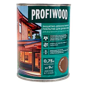 Защитно-декоративное покрытие для древесины Profiwood красное дерево 0.75 л