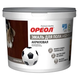 Эмаль для пола Ореол акриловая желто-коричневая полуматовая 0.9 кг
