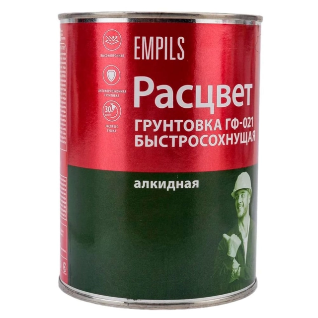 Грунтовка быстросохнущая Расцвет ГФ-021 красно-коричневая 1 кг Грунтовка быстросохнущая Расцвет ГФ-021 красно-коричневая 1 кг