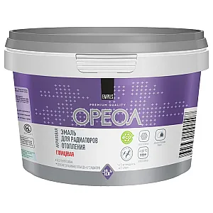 Эмаль для радиаторов отопления Ореол термостойкая акриловая глянцевая белая 0.5 кг