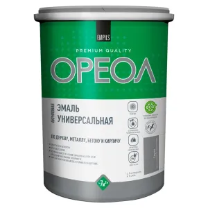 Эмаль Ореол акриловая матовая серая 1.1 кг