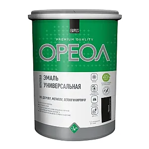 Эмаль Ореол акриловая матовая черная 1.1 кг