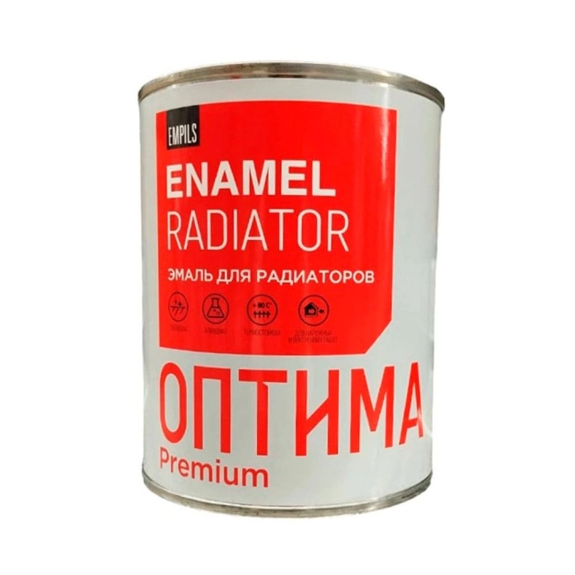 Эмаль для радиаторов отопления Empils Оптима глянцевая белая 0.9 кг Эмаль для радиаторов отопления Empils Оптима глянцевая белая 0.9 кг