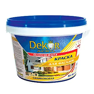 Краска Dekor ВД-АК-111 для фасадов силиконовая 7 кг