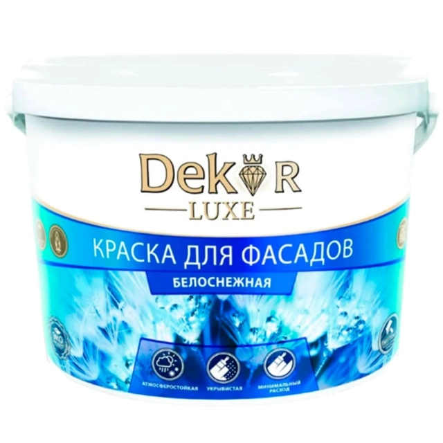 Краска Dekor ВД-АК-111 для фасадов белоснежная 1.1 кг Краска Dekor ВД-АК-111 для фасадов белоснежная 1.1 кг