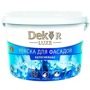 Краска Dekor ВД-АК-111 для фасадов белоснежная 25 кг