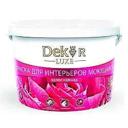 Краска Dekor ВД-АК-216 для интерьеров моющаяся белоснежная 7 кг