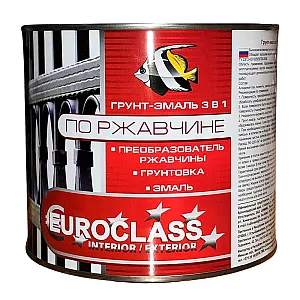 Грунт-эмаль Euroclass по ржавчине 3 в 1 серая 1.9 кг