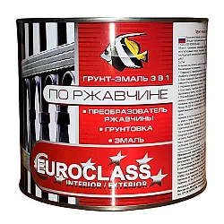 Грунт-эмаль Euroclass по ржавчине 3 в 1 красная 1.9 кг