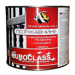 Грунт-эмаль Euroclass по ржавчине 3 в 1 красная 1.9 кг