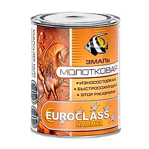 Эмаль декоративная Euroclass с молотковым эффектом серебристая 0.8 кг