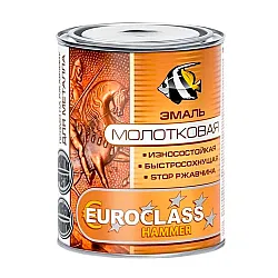 Эмаль декоративная Euroclass с молотковым эффектом синяя 0.8 кг
