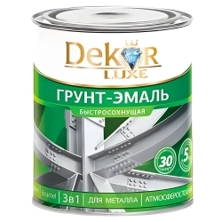 Грунт-эмаль Dekor Sprint 3в1 быстросохнущая белая 0.9 кг