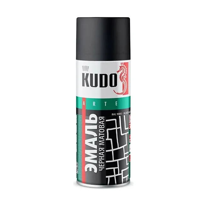 Эмаль Kudo KU-1102 универсальная черная матовая 520 мл