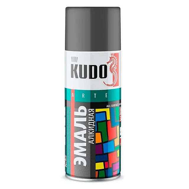 Эмаль Kudo KU-1016 универсальная темно-серая 520 мл