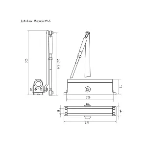 Доводчик дверной Нора-М №4S до 120 кг серый