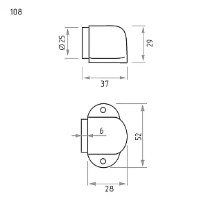 Упор дверной Нора-М 108 бронза