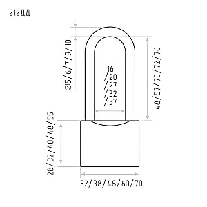 Замок навесной Нора-М ЗН-212дд 60 мм