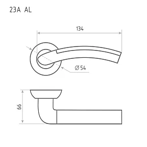 Ручка дверная Нора-М AL23А матовый хром/хром
