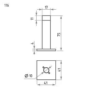 Упор дверной Нора-М 116 настенный матовый никель