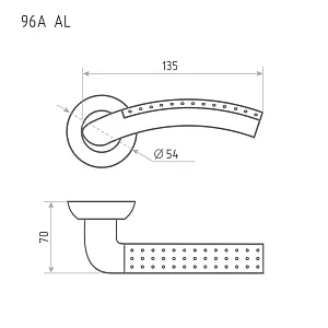 Ручка дверная Нора-М AL96А матовый хром/хром