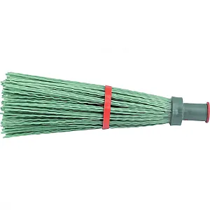 Метла Сибртех 63217 полипропиленовая 140*310*1550 мм круглая с ободом деревянный черенок