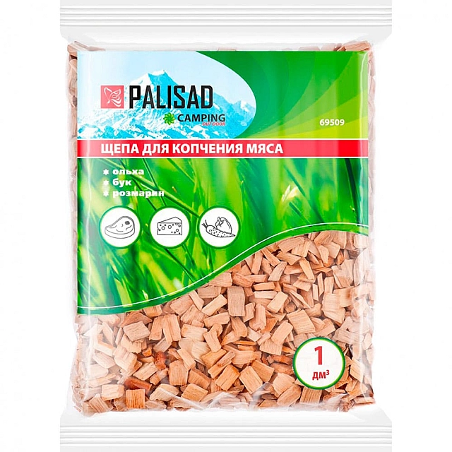 Щепа для копчения мяса Palisad Camping 69509 ольха-бук-розмарин
