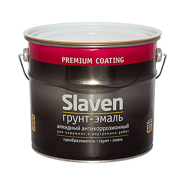 Грунт-эмаль Slaven по ржавчине серый 3.2 кг