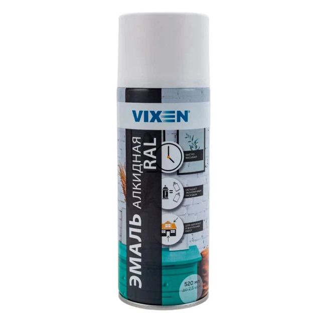 Эмаль Vixen VX10903 алкидная RAL 9003 белый матовый 520 мл Эмаль Vixen VX10903 алкидная RAL 9003 белый матовый 520 мл