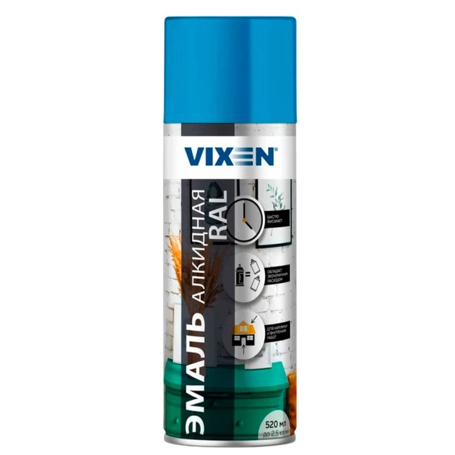 Эмаль Vixen VX15015 алкидная RAL 5015 небесно-голубой 520 мл Эмаль Vixen VX15015 алкидная RAL 5015 небесно-голубой 520 мл