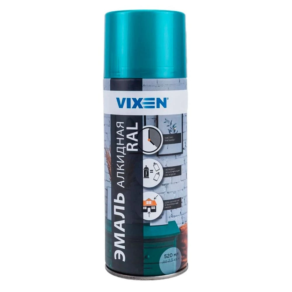 Эмаль Vixen VX16018 алкидная RAL 6018 светло-зеленый 520 мл Эмаль Vixen VX16018 алкидная RAL 6018 светло-зеленый 520 мл