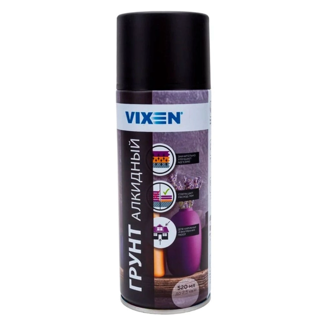 Грунт Vixen VX21001 алкидный черный 520 мл Грунт Vixen VX21001 алкидный черный 520 мл