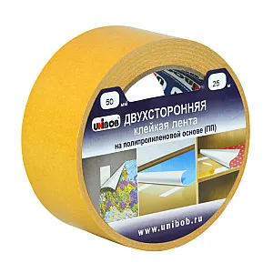 Лента двухсторонняя Unibob 28212 клейкая полипропилен 50 мм*25 м