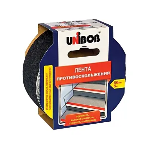 Лента противоскольжения Unibob клейкая 50 мм*5 м черная