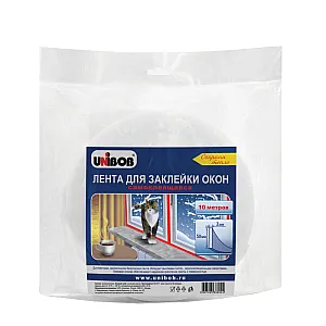 Лента самоклеящая Unibob 41542 для заклейки окон пенополиэтилен 50 мм*2 мм*10 м