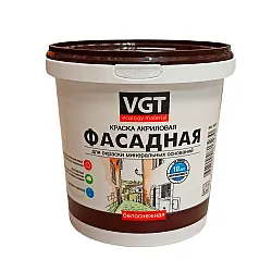 Краска VGT ВД-АК-1180 фасадная белоснежная 1.5 кг