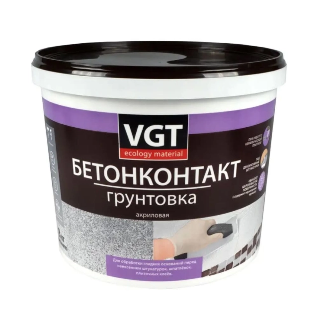 Грунтовка VGT ВД-АК-0301 Бетонконтакт белая 8 кг Грунтовка VGT ВД-АК-0301 Бетонконтакт белая 8 кг