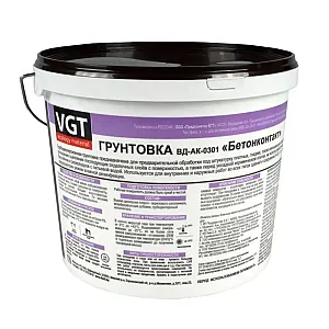 Грунтовка VGT ВД-АК-0301 Бетонконтакт белая 8 кг