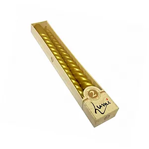 Свеча Lumi 5070641 витая ОС коробка золото 2 шт