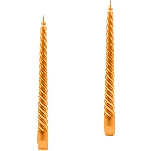 Свеча Lumi 5070641 витая ОС коробка золото 2 шт