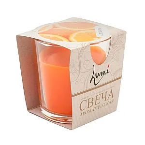 Свеча ароматическая Lumi 5080101 Апельсин стекло