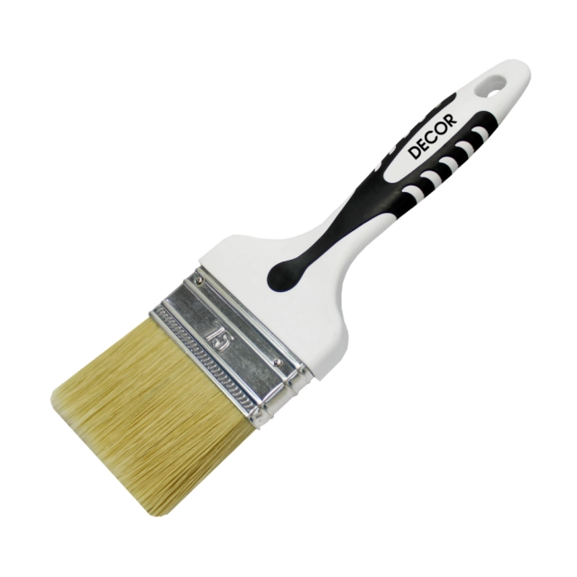 Кисть Decor Black White 880-100 универсальная 100*15 мм смешанная щетина 2К ручка Кисть Decor Black White 880-100 универсальная 100*15 мм смешанная щетина 2К ручка
