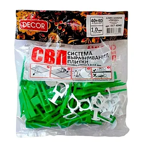 СВП Decor 447-4040 Зажим Панда 40 шт + Клин 40 шт 1 мм