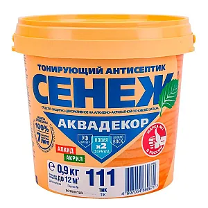 Антисептик тонирующий для древесины Сенеж Аквадекор Х2-111 тик 0.9 кг