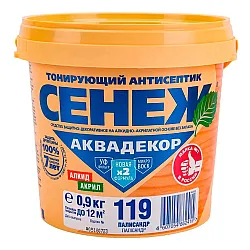 Антисептик тонирующий для древесины Сенеж Аквадекор Х2-119 палисандр 0.9 кг