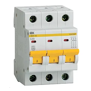 Автоматический выключатель IEK ВА47-29 MVA20-3-020-C 3P C 20А 4.5кА