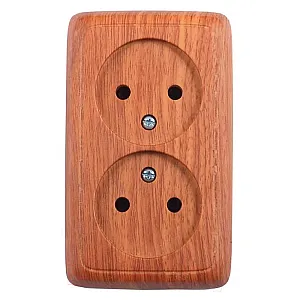 Розетка Hegel Alfa РА16-143-05 2 гнезда без заземления дуб