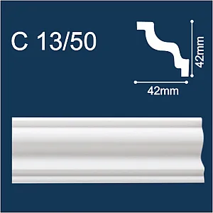 Плинтус потолочный Солид С13/50 белый 42*42*2000 мм