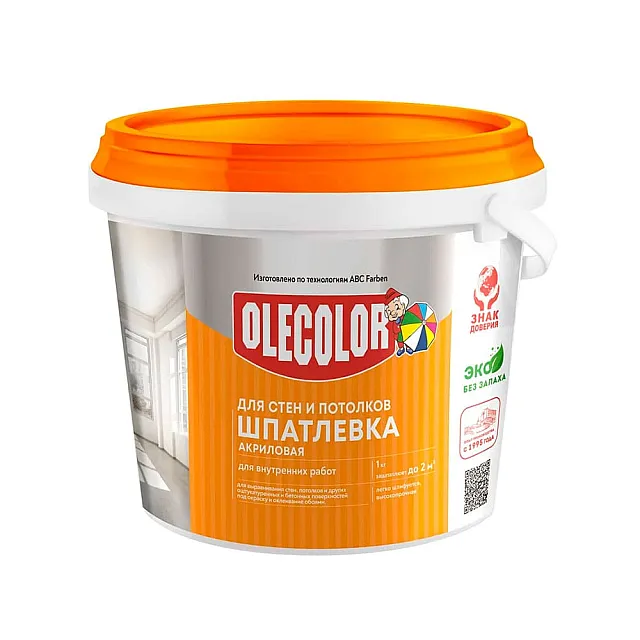 Шпатлевка Olecolor акриловая для стен и потолков 0.9 кг